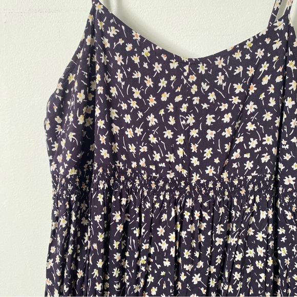 Madewell Dark indigo Ditsy dandelion Floral Spaghetti Strap tiered maxi Dress 10 - Picture 11 of 11